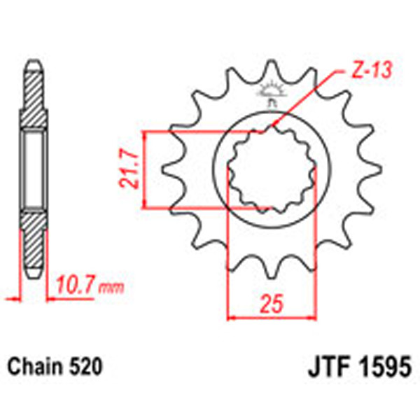 JT JT Gear Box Sprockets G/B 1595-16